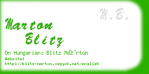 marton blitz business card